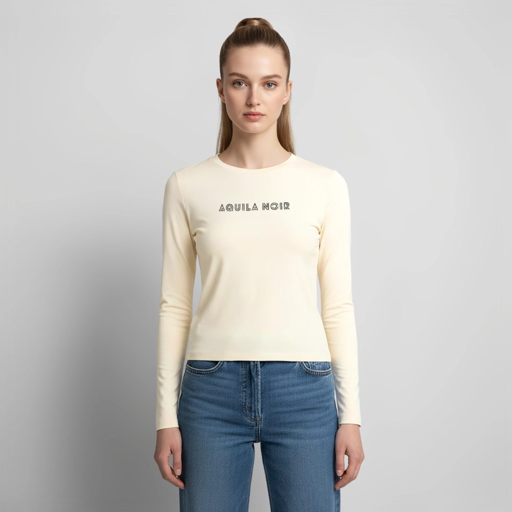 Aura Cropped LS (Onyx) - Creme