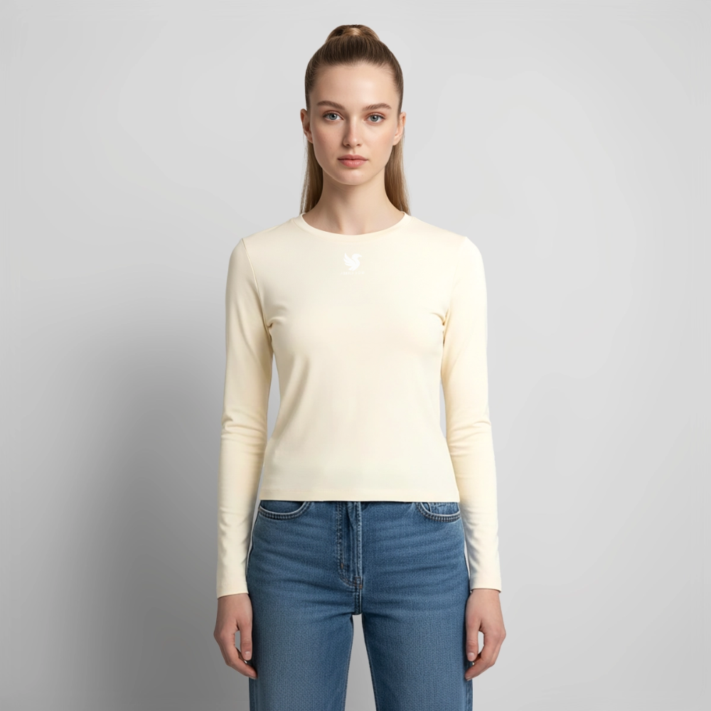 Sculpt Cropped LS (Ivory) - Creme