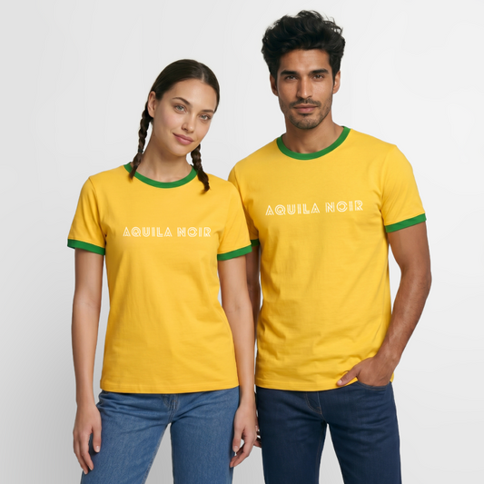Aquila Noir "Signature" Ringer Tee (Ivory) - Gelb/Grün