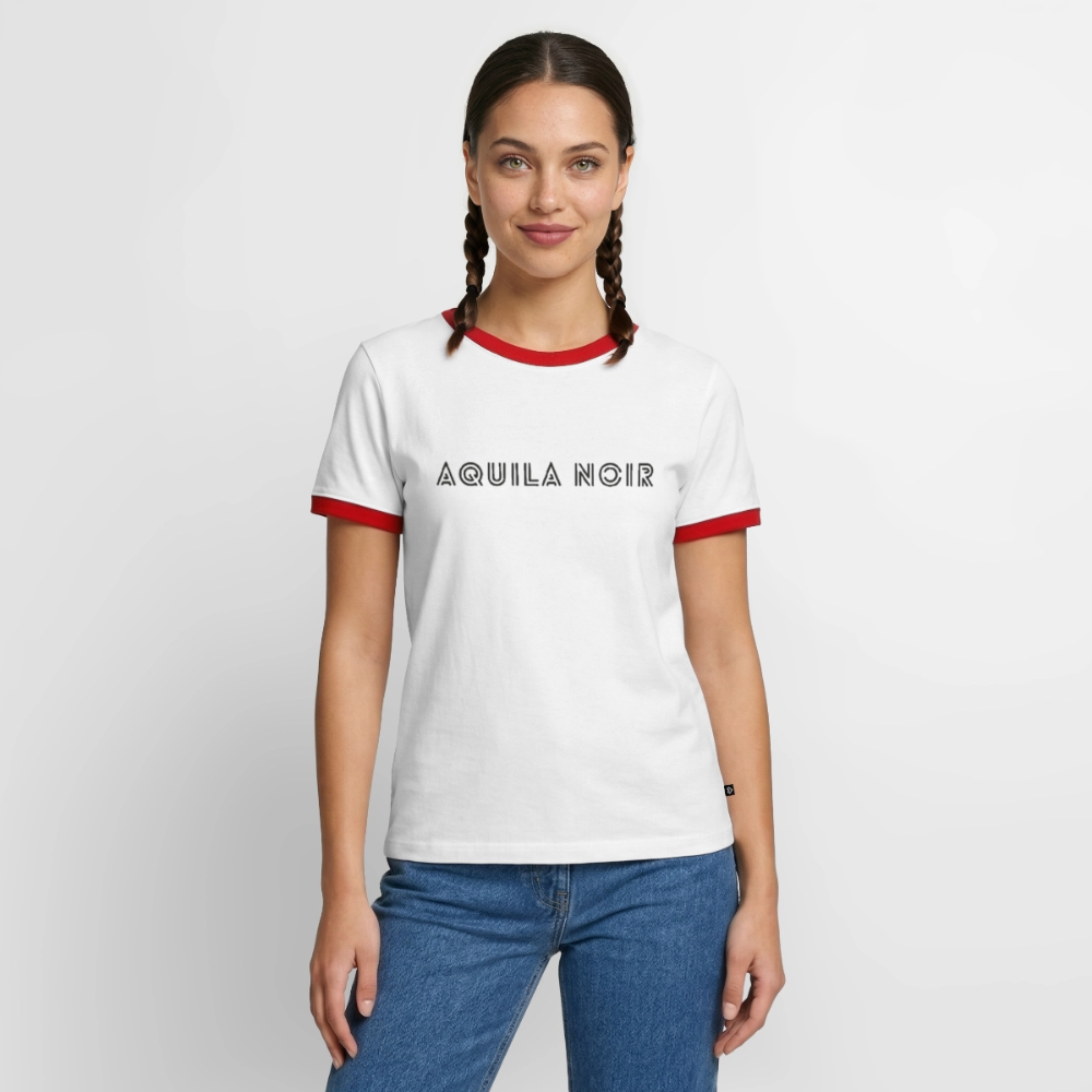 Aquila Noir "Signature" Ringer Tee (Onyx) - Weiß/Rot