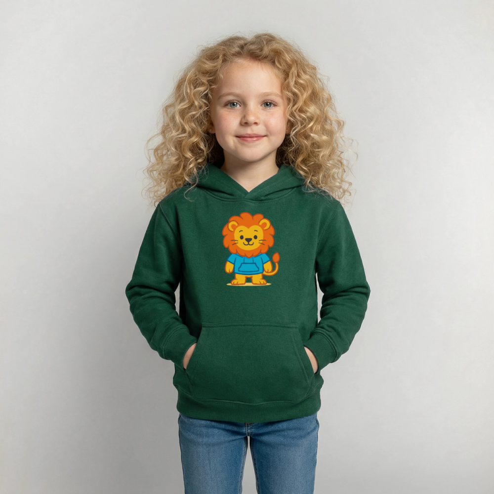 Lion Kids Hoodie - Flaschengrün
