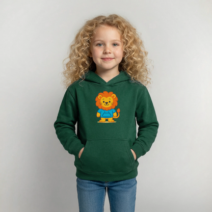 Lion Kids Hoodie - Flaschengrün