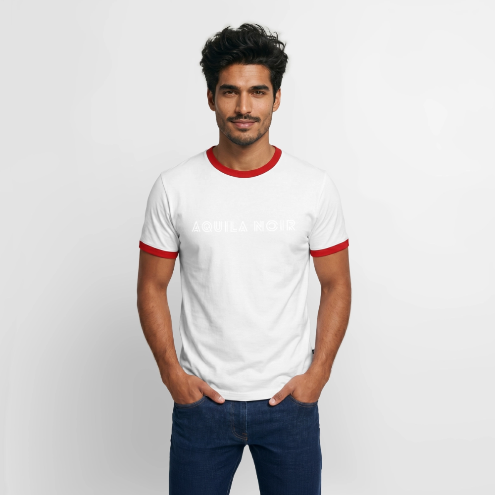 Aquila Noir "Signature" Ringer Tee (Ivory) - Weiß/Rot 
