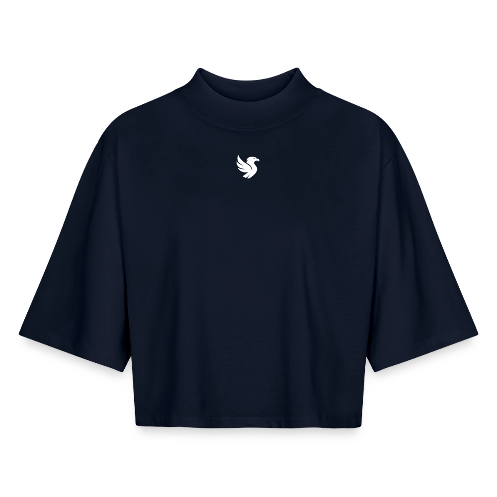 Boxy Cropped (Ivory) - Navy
