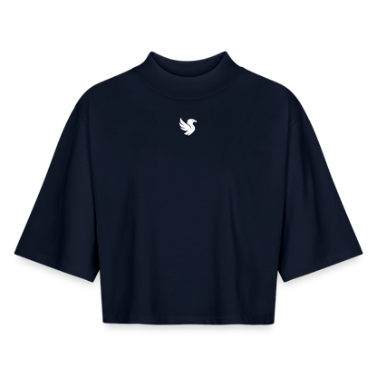 Boxy Cropped (Ivory) - Navy