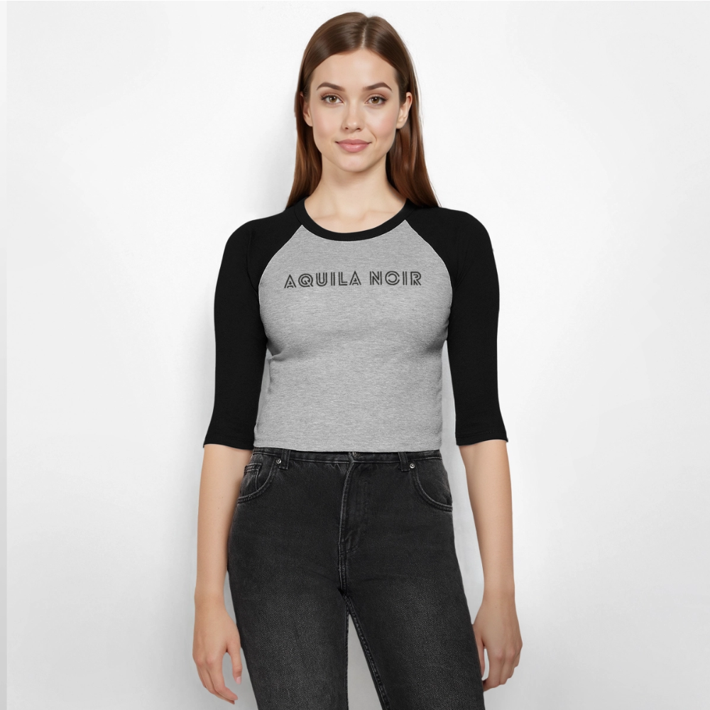 Aura Cropped Raglan (Onyx) - Grau meliert/Schwarz