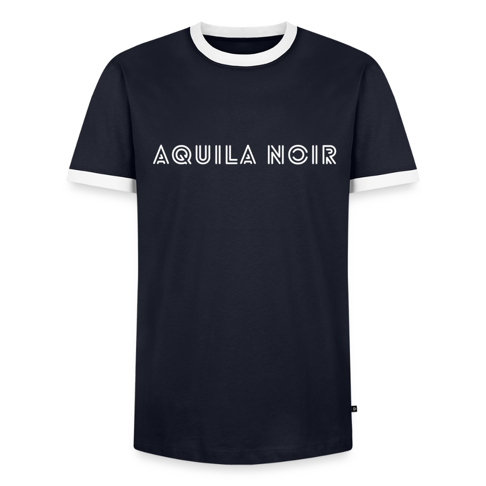 Aquila Noir "Signature" Ringer Tee (Ivory) - Navy/Weiß 