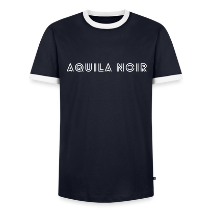 Aquila Noir "Signature" Ringer Tee (Ivory) - Navy/Weiß 
