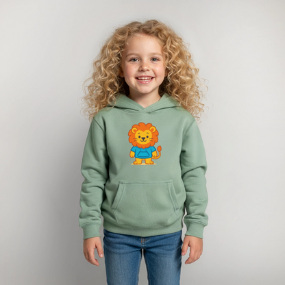 Lion Kids Hoodie - Graugrün