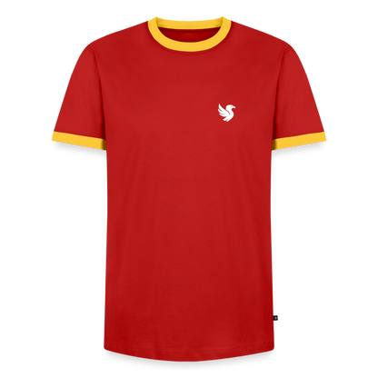 Velmont Ringer Tee (Ivory) - Rot/Gelb 