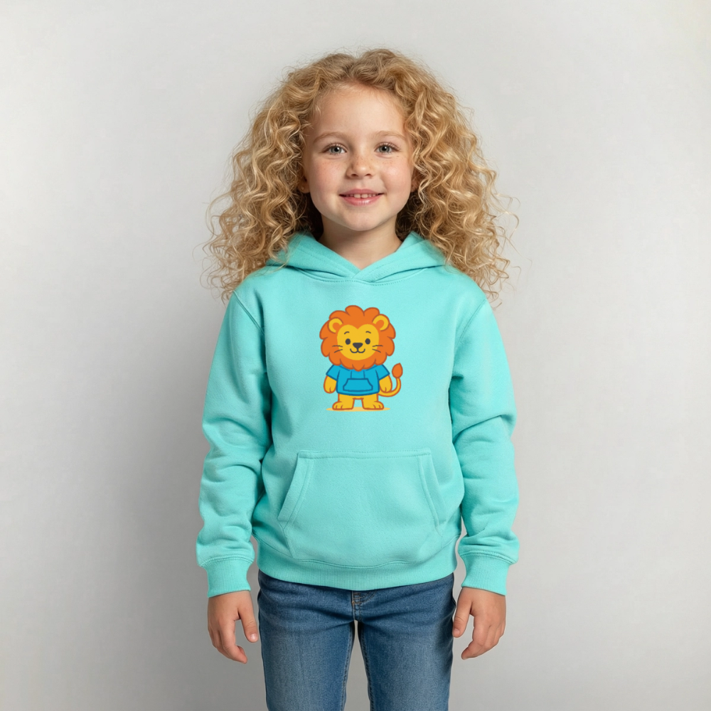 Lion Kids Hoodie - Pfefferminze