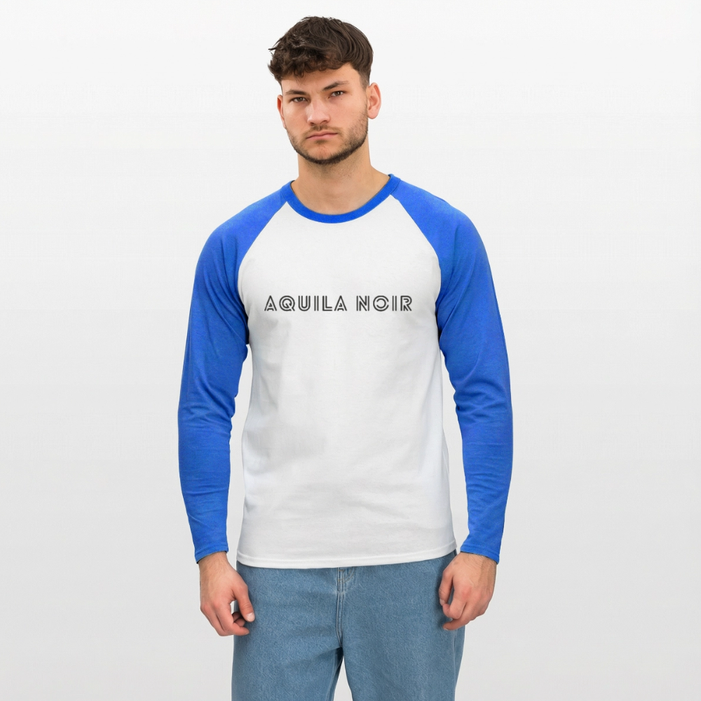 Vintage Baseball Longsleeve (Onyx) - Weiß/Royalblau