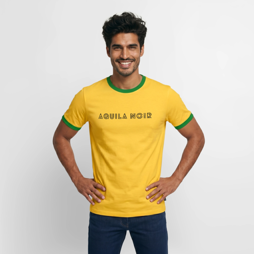 Aquila Noir "Signature" Ringer Tee (Onyx) - Gelb/Grün 
