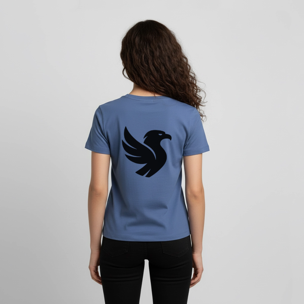"Big Bird" Backprint Tee - Taubenblau