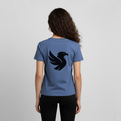 "Big Bird" Backprint Tee - Taubenblau
