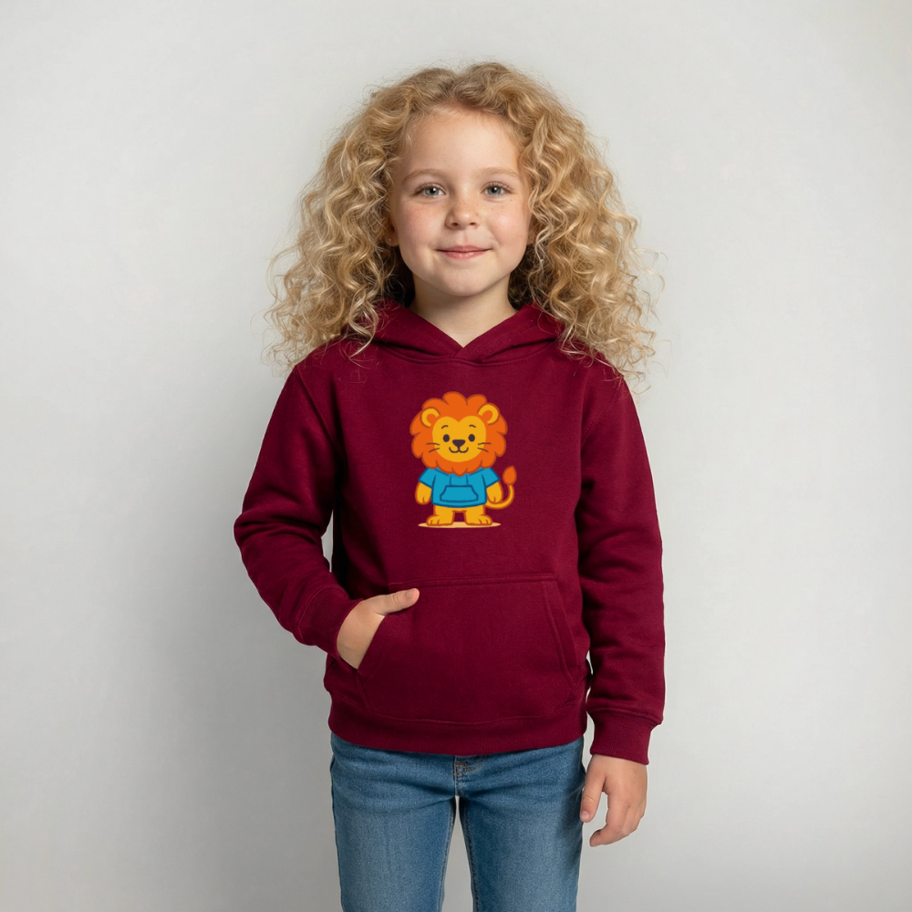 Lion Kids Hoodie - Bordeaux