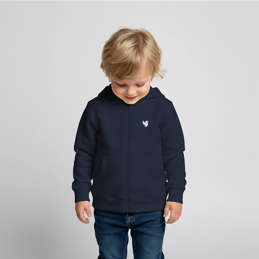 Heritage Kids Zip Hoodie (Ivory) - Navy