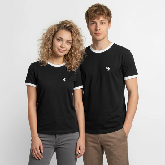Velmont Ringer Tee (Ivory) - Schwarz/Weiß