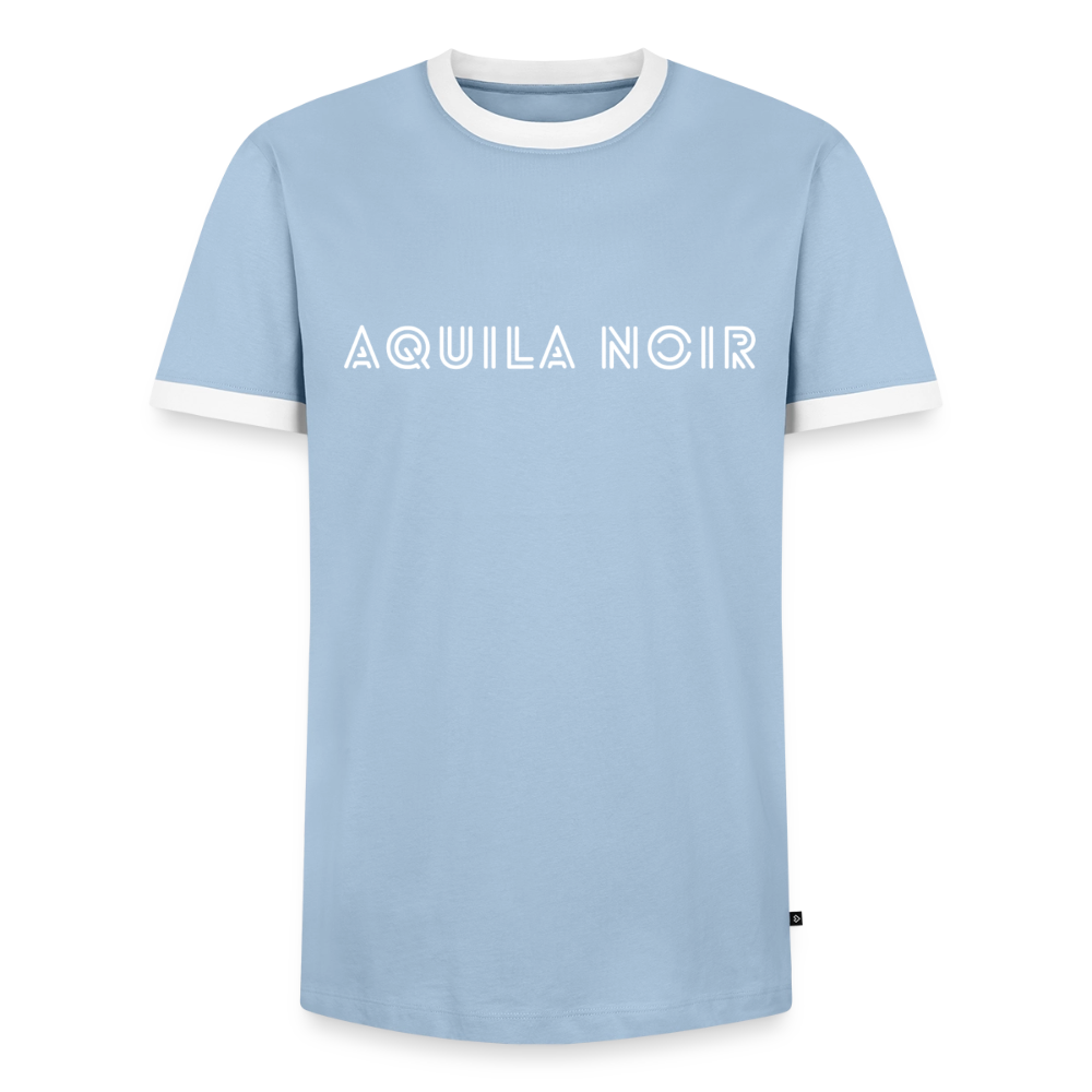 Aquila Noir "Signature" Ringer Tee (Ivory) - Hellblau/Weiß 