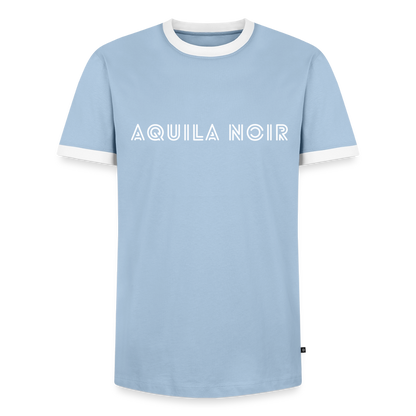 Aquila Noir "Signature" Ringer Tee (Ivory) - Hellblau/Weiß 