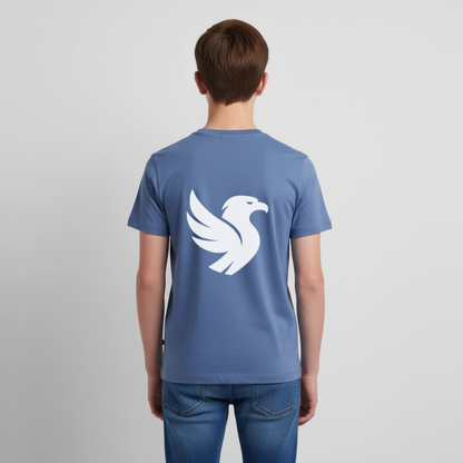 "Big Bird" Backprint Tee - Taubenblau