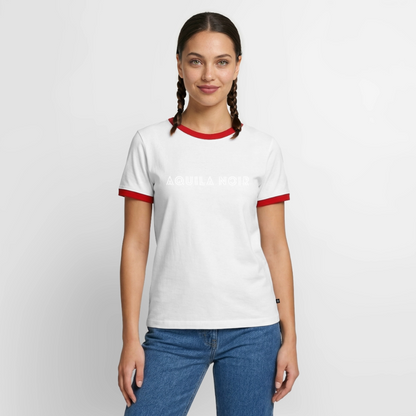 Aquila Noir "Signature" Ringer Tee (Ivory) - Weiß/Rot 