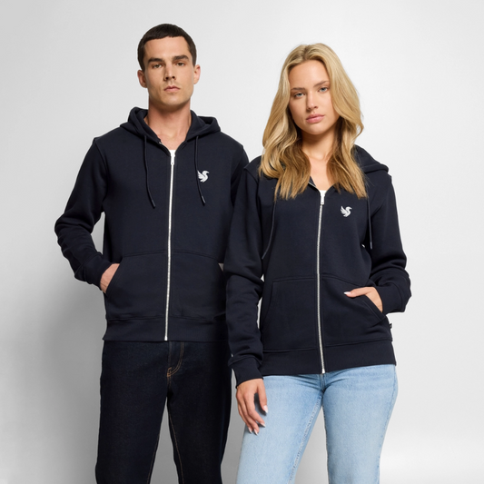 Maison Zip Hoodie (Ivory) - Navy