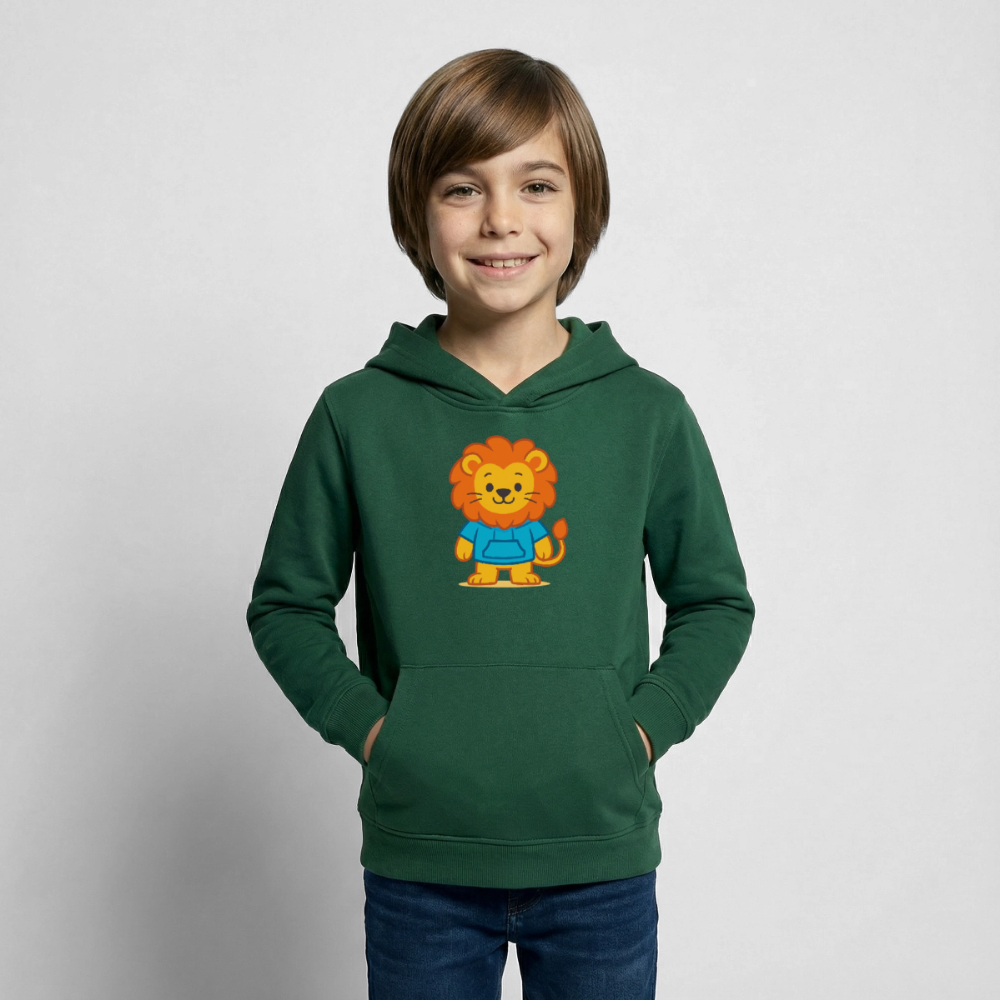 Lion Kids Hoodie - Flaschengrün
