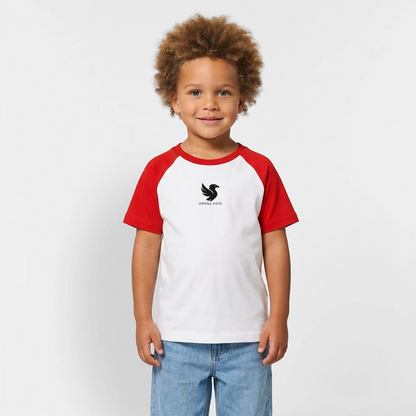 Vintage Raglan Jr. - Weiß/Rot