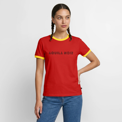 Aquila Noir "Signature" Ringer Tee (Onyx) - Rot/Gelb 