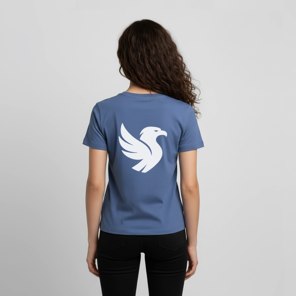 "Big Bird" Backprint Tee - Taubenblau