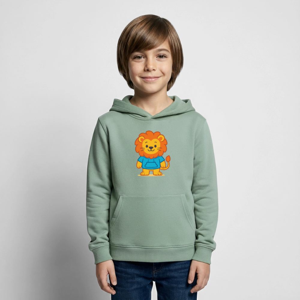 Lion Kids Hoodie - Graugrün