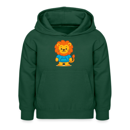 Lion Kids Hoodie - Flaschengrün