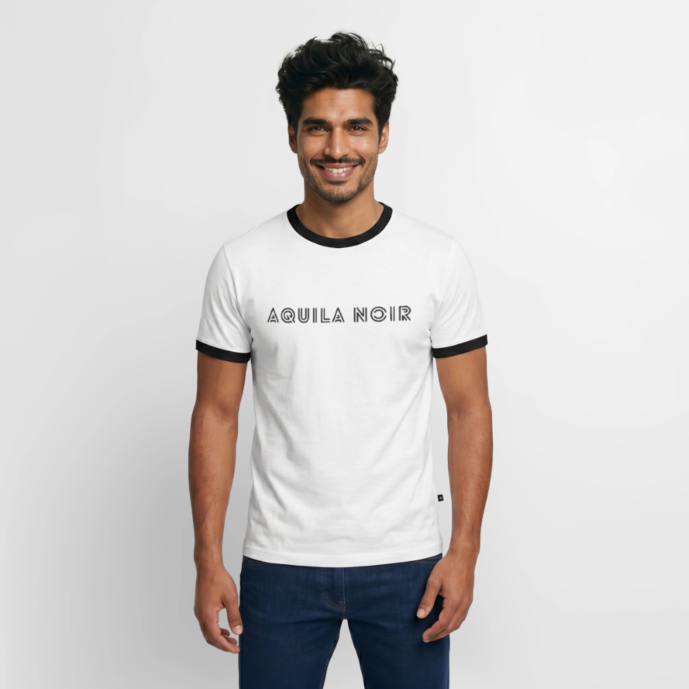 Aquila Noir "Signature" Ringer Tee (Onyx) - Weiß/Schwarz