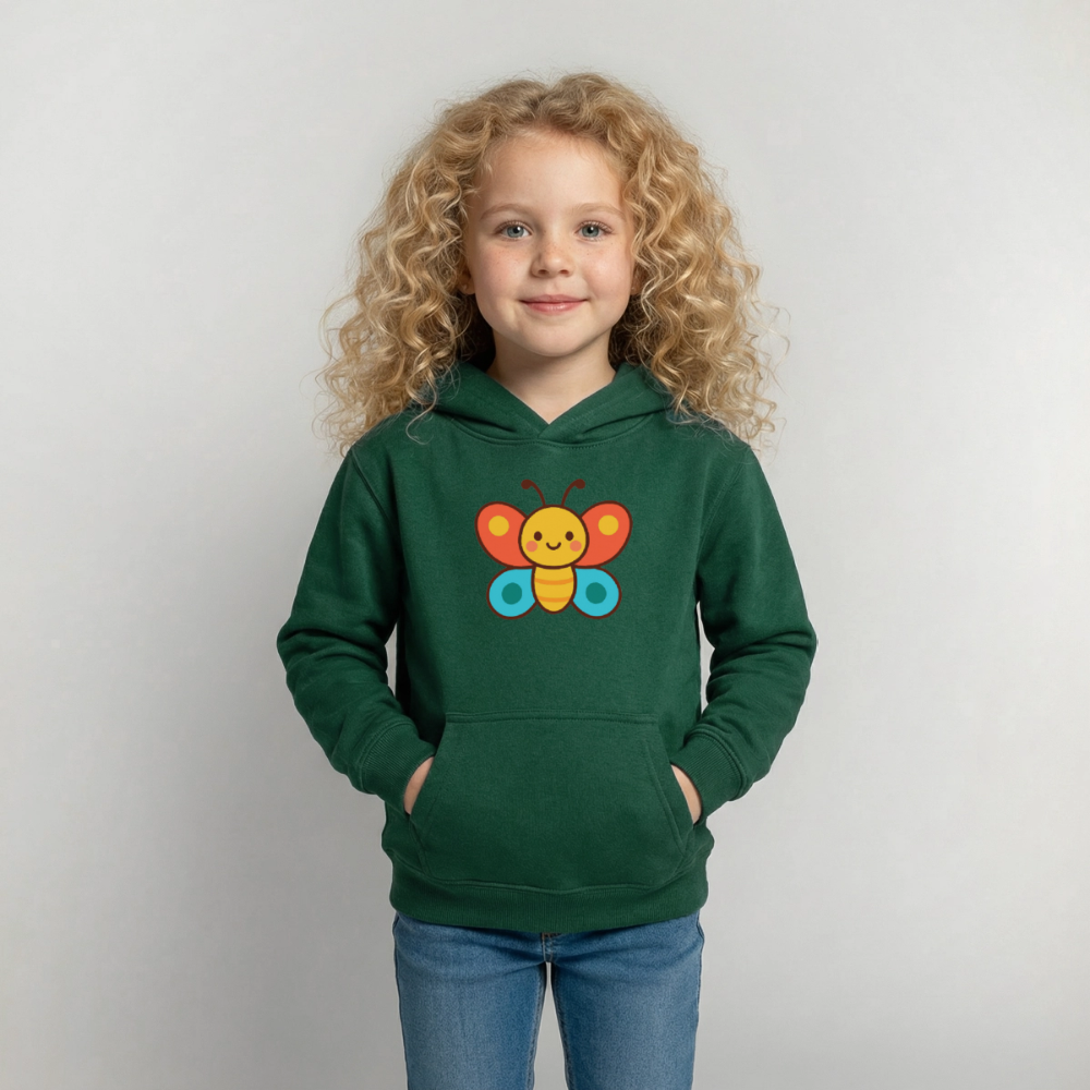 Butterfly Kids Hoodie - Flaschengrün