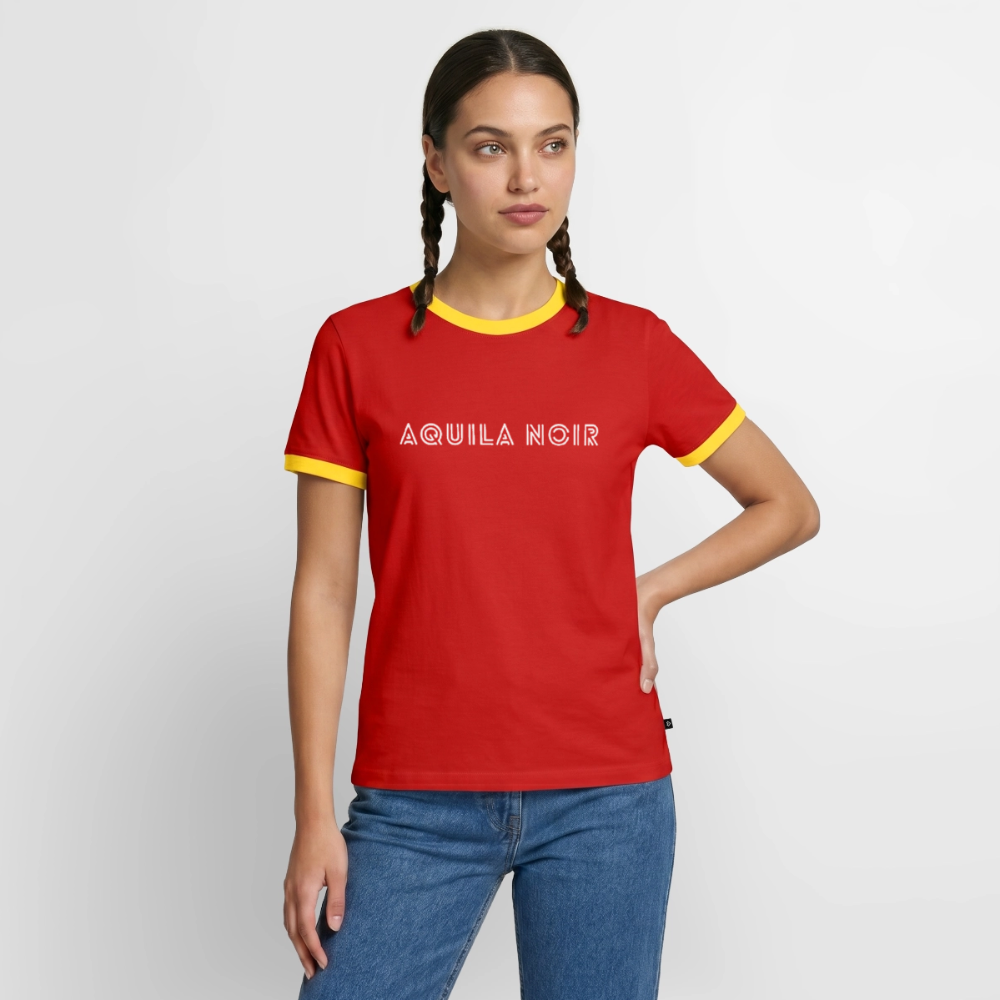 Aquila Noir "Signature" Ringer Tee (Ivory) - Rot/Gelb 