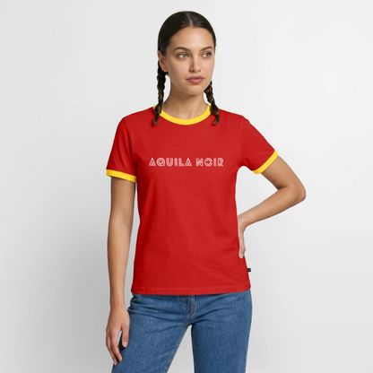 Aquila Noir "Signature" Ringer Tee (Ivory) - Rot/Gelb 