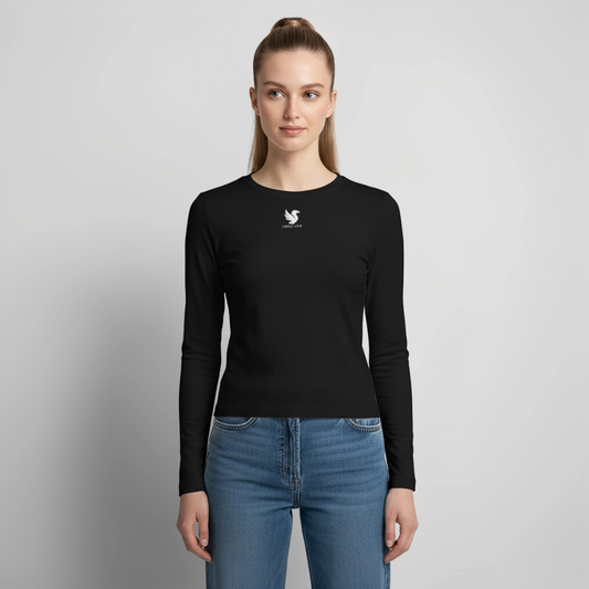 Sculpt Cropped LS (Ivory) - Schwarz