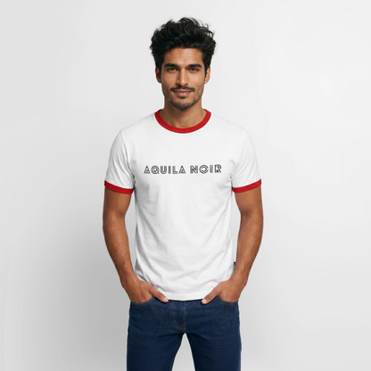 Aquila Noir "Signature" Ringer Tee (Onyx) - Weiß/Rot 