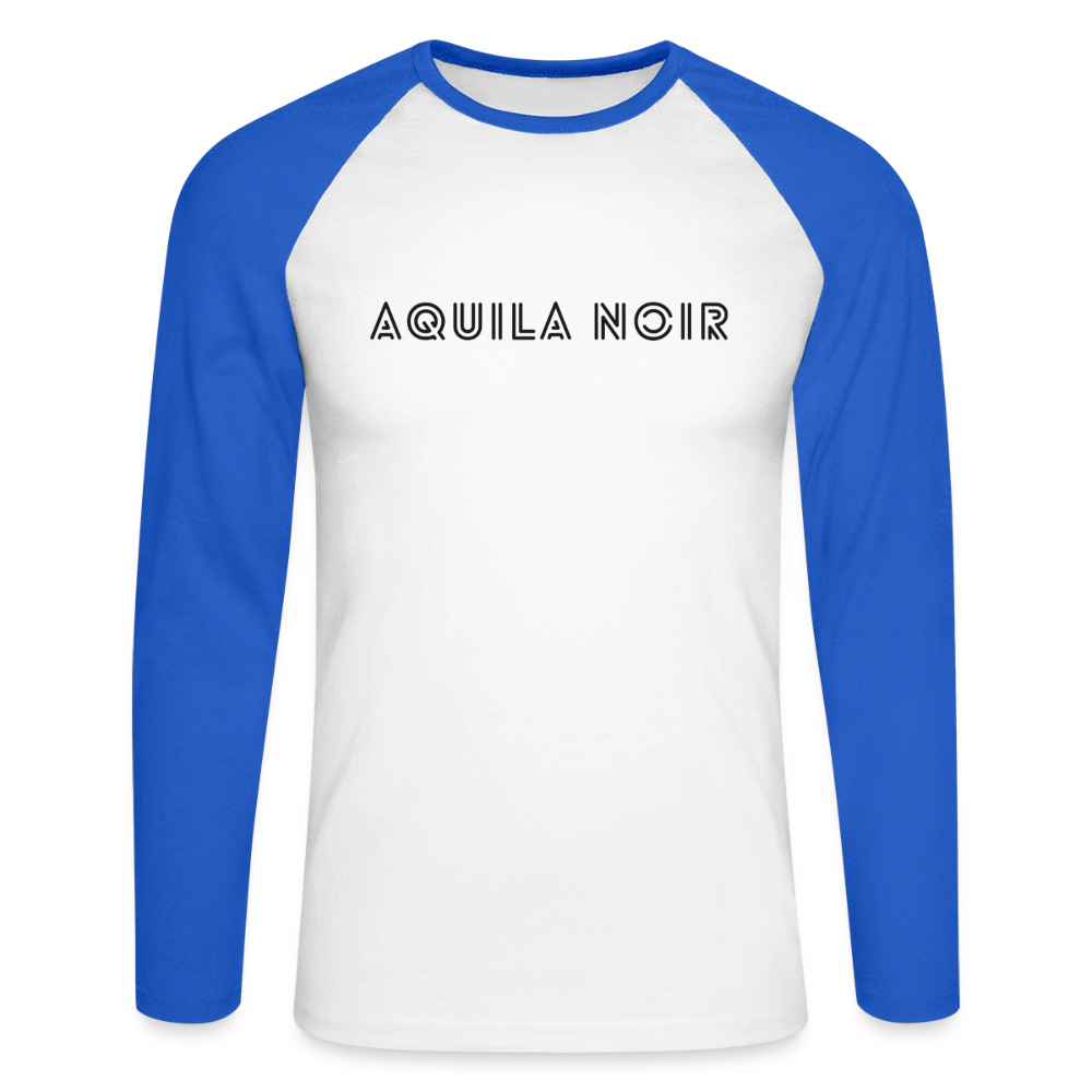 Vintage Baseball Longsleeve (Onyx) - Weiß/Royalblau