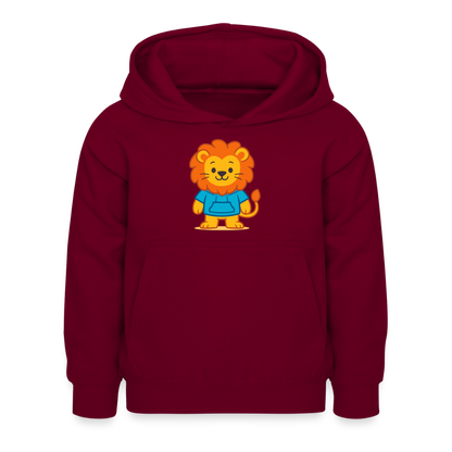 Lion Kids Hoodie - Bordeaux