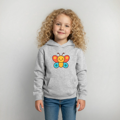 Butterfly Kids Hoodie - Hellgrau meliert