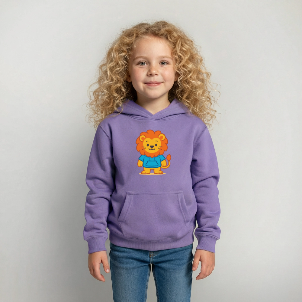 Lion Kids Hoodie - Lavendel