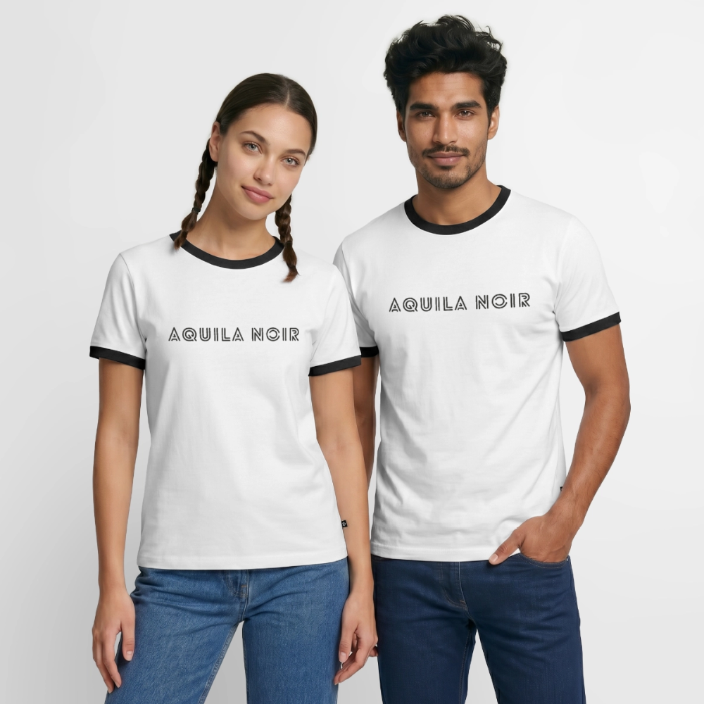 Aquila Noir "Signature" Ringer Tee (Onyx) - Weiß/Schwarz