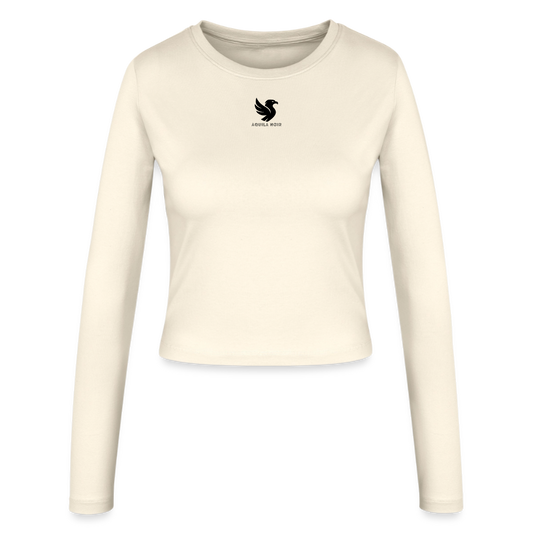 Sculpt Cropped LS (Onyx) - Creme