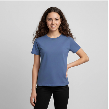 "Big Bird" Backprint Tee - Taubenblau