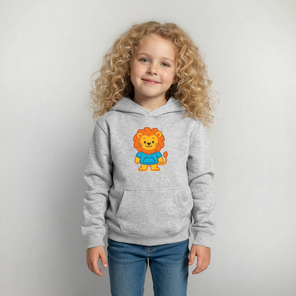 Lion Kids Hoodie - Hellgrau meliert