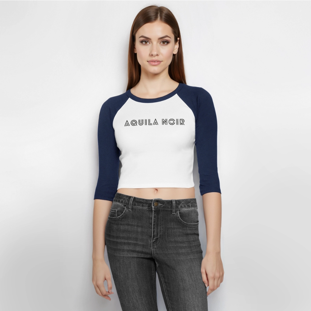 Aura Cropped Raglan (Onyx) - Weiß/Navy 