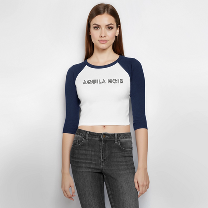 Aura Cropped Raglan (Onyx) - Weiß/Navy 